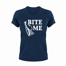 Load image into Gallery viewer, Bite me Fishing T-ShirtAdventure, camping, fish, fishing, Ladies, Mens, Unisex