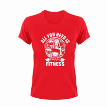 Load image into Gallery viewer, All you need is love and fitness T-Shirtfitness, Ladies, love, Mens, Unisex