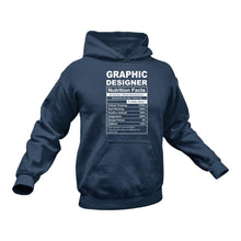 Load image into Gallery viewer, Graphic Designer Nutritional Facts Hoodie - Best gift Idea for a Graphic Designer
