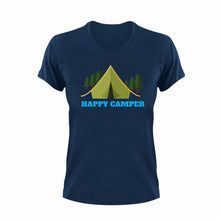 Load image into Gallery viewer, Happy camper T-Shirt 2Adventure, campfire, camping, happiness, happy, Ladies, Mens, Unisex