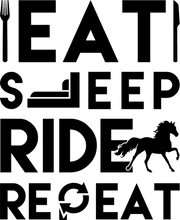 Load image into Gallery viewer, Eat Sleep Ride Horses Repeat Hoodie - Equestrian Gift Idea