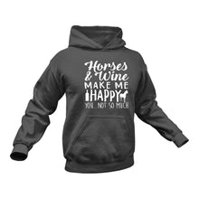 Load image into Gallery viewer, Horses and Wine Hoodie - Horse Gift, Gifts for Horse Lovers, Equestrian Gifts, Gift for Wine Lovers
