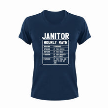 Load image into Gallery viewer, Janitor Hourly Rate Funny T-Shirtfunny, Hourly Rate, hourly rates, Janitor, Ladies, Mens, Unisex