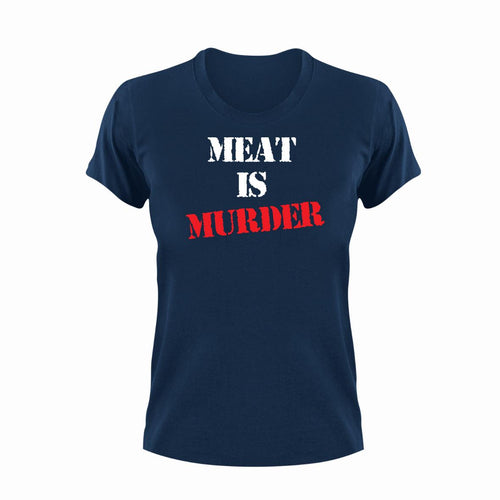 Meat Is Murder Unisex Navy T-Shirt Gift Idea 133