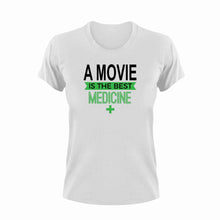 Load image into Gallery viewer, A Movie is the best medicine T-Shirtacting, actor, Ladies, medicine, Mens, movie, scary movies, the best medicine, Unisex
