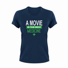 Load image into Gallery viewer, A Movie is the best medicine T-Shirtacting, actor, Ladies, medicine, Mens, movie, scary movies, the best medicine, Unisex