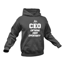 Load image into Gallery viewer, Mr CEO Capturing Every Opportunity Entrepreneur Hoodie - Birthday Gift Idea or Christmas Present