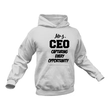 Load image into Gallery viewer, Mrs CEO Capturing Every Opportunity Entrepreneur Hoodie - Birthday Gift Idea or Christmas Present