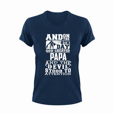 Load image into Gallery viewer, And on the 8th day God created Papa T-Shirtchristian, dad, fatherhood, Fathers day, Ladies, Mens, Unisex