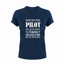 Load image into Gallery viewer, Strong Pilot T-Shirtairplane, Behind every, family, Ladies, Mens, pilot, strong, Unisex