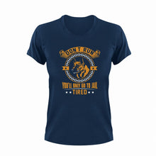 Load image into Gallery viewer, Don't run you'll go to jail tired T-Shirtdog, dogs, Ladies, Mens, pets, police, Police Dog, Police Officer, Unisex