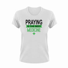Load image into Gallery viewer, Praying is the best medicine T-Shirtchristian, Ladies, medicine, Mens, pray, prayer, praying, the best medicine, Unisex