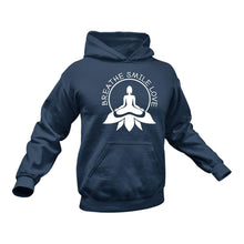 Load image into Gallery viewer, Breathe Smile Love Yoga Cotton Hoodie, Best Gift Idea for Yoga Instructors