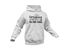 Load image into Gallery viewer, Breaking News No One Cares Hoodie