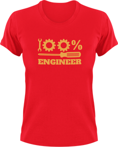 100% Engineer T-Shirt100%, engineer, job, Ladies, Mens, Unisex