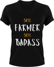Load image into Gallery viewer, Badass Farmer T-Shirt50% 50%, badass, farmer, farming, Ladies, Mens, Unisex