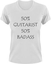 Load image into Gallery viewer, Badass Guitarist T-Shirt50% 50%, badass, country, guitar, Ladies, Mens, music, rock, Unisex