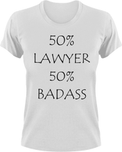 Load image into Gallery viewer, Badass Lawyer T-Shirt50% 50%, badass, job, Ladies, law, lawyer, Mens, Unisex