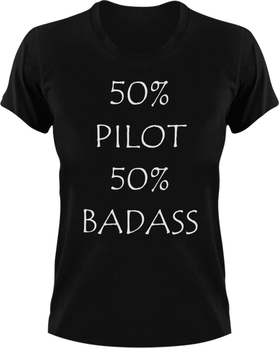 Badass Pilot T-Shirt50% 50%, airplane, badass, job, Ladies, Mens, pilot, transportation, Unisex