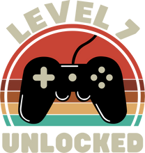 Load image into Gallery viewer, Level 7 unlocked Birthday T-shirtbirthday, boy, gamer, girl, kids, neice, nephew