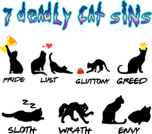 Load image into Gallery viewer, 7 deadly cat sins T-Shirtcat, Ladies, Mens, pets, Unisex