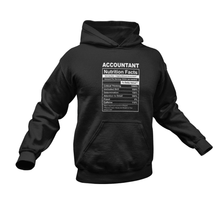 Load image into Gallery viewer, Accountant Nutrition Facts Funny Hoodie