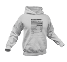 Load image into Gallery viewer, Accountant Nutrition Facts Funny Hoodie