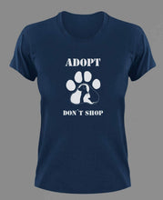 Load image into Gallery viewer, Adopt Don't Shop With Big Paw T-ShirtAdopt, animals, cat, dog, Ladies, Mens, Unisex