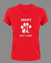 Load image into Gallery viewer, Adopt Don't Shop With Big Paw T-ShirtAdopt, animals, cat, dog, Ladies, Mens, Unisex
