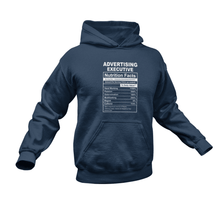 Load image into Gallery viewer, Advertising Executive Nutrition Facts Funny Hoodie