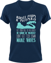 Load image into Gallery viewer, Advice from a mermaid T-Shirtfantasy, Ladies, Mens, mermaid, motivation, Unisex