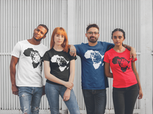 Load image into Gallery viewer, Africa lion silhouette printed on a group of people's t-shirts