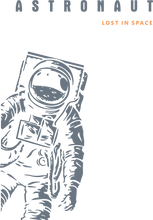 Load image into Gallery viewer, Astronaut lost in space in text with lost in space astronaut design in black