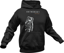 Load image into Gallery viewer, Astronaut lost in space printed on a black hoodie