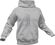 Load image into Gallery viewer, Astronaut lost in space printed on a grey hoodie