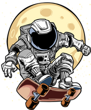 Load image into Gallery viewer, Astronaut skateboarding through space design