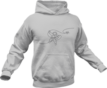 Load image into Gallery viewer, Astronaut roping a star printed on a grey hoodie