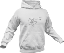 Load image into Gallery viewer, Astronaut roping a star printed on a white hoodie