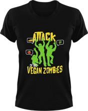 Load image into Gallery viewer, Attack of the Vegan Zombies T-ShirtHalloween, Ladies, Mens, Unisex, Vegan, zombie