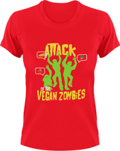 Load image into Gallery viewer, Attack of the Vegan Zombies T-ShirtHalloween, Ladies, Mens, Unisex, Vegan, zombie