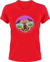 Load image into Gallery viewer, Beach pug T-Shirtbeach, dog, Ladies, Mens, Pug, Unisex, vacation
