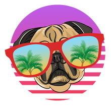 Load image into Gallery viewer, Beach pug T-Shirtbeach, dog, Ladies, Mens, Pug, Unisex, vacation