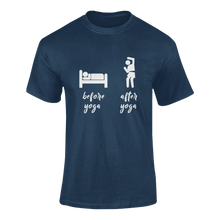 Load image into Gallery viewer, Before Yoga After Yoga Funny T-Shirtaerial yoga, funny, hot yoga, Ladies, Mens, Unisex, yoga