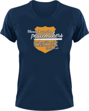 Load image into Gallery viewer, Blessed are the peacemakers T-Shirtblessed, Ladies, Mens, peacemakers, police, Police Officer, Unisex