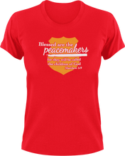 Load image into Gallery viewer, Blessed are the peacemakers T-Shirtblessed, Ladies, Mens, peacemakers, police, Police Officer, Unisex