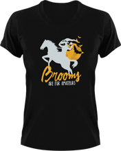 Load image into Gallery viewer, Brooms Are For Amateurs T-Shirtbrooms, Halloween, Ladies, Mens, Unisex
