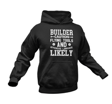 Load image into Gallery viewer, Builder Caution Flying Tools Hoodie