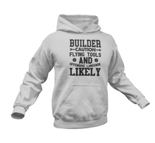 Load image into Gallery viewer, Builder Caution Flying Tools Hoodie