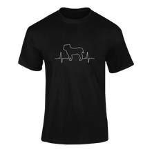 Load image into Gallery viewer, Bulldog Heartbeat Novelty T-Shirtbulldog, cute, dog, dogs, heartbeat, hearts, Ladies, Mens, pets, Unisex