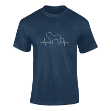 Load image into Gallery viewer, Bulldog Heartbeat Novelty T-Shirtbulldog, cute, dog, dogs, heartbeat, hearts, Ladies, Mens, pets, Unisex
